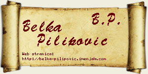 Belka Pilipović vizit kartica
